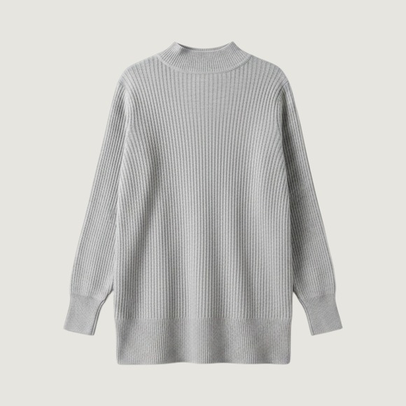 torrid Sweaters - Torrid Women Plus Size 1 Grey Ribbed Knit Mock Neck Long Sleeve Sweater 41255248